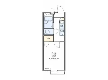 レオパレスグランドKIII(1K/2階)の間取り写真