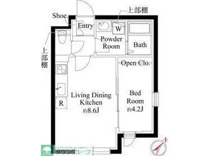 CASA PIAZZA 東池袋(1LDK/5階)の間取り写真