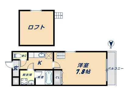 エスティームII番館(1K/2階)の間取り写真