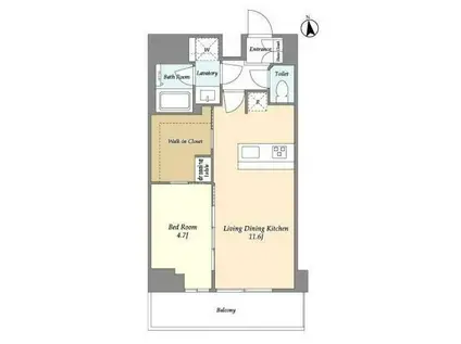 プライマル日本橋馬喰町(1LDK/10階)の間取り写真