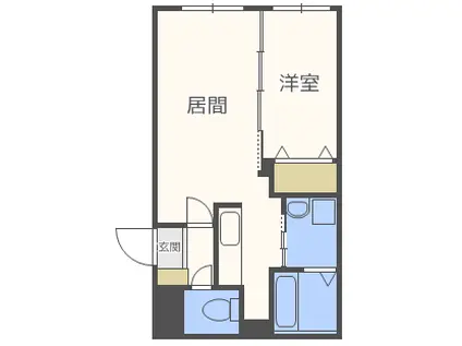 トレフル菊水(1LDK/3階)の間取り写真