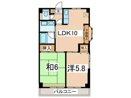 エム・K・ハイム(2LDK/2階)の間取り写真