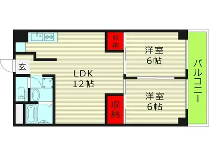 桜の宮グランドパークハイツ(2LDK/1階)の間取り写真