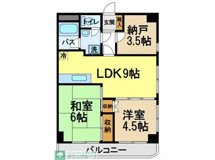 小平ユミノヒルズ(2SLDK/4階)の間取り写真