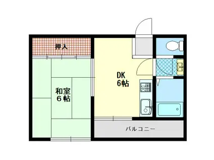 ウィステリア墨絵(1DK/2階)の間取り写真