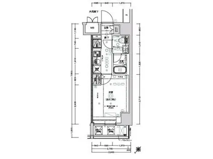 CREST TAPP新横浜(1K/10階)の間取り写真