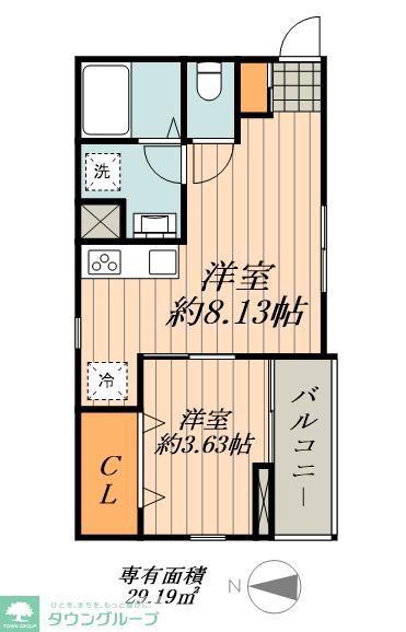 リーブルファイン三条(1LDK/2階)の間取り写真