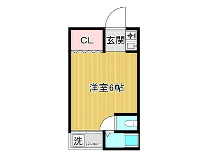 恵比寿セントラル(ワンルーム/2階)の間取り写真