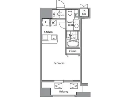 ピアネッタ汐留(ワンルーム/3階)の間取り写真
