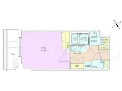 門前仲町レジデンス九番館(1K/8階)の間取り写真