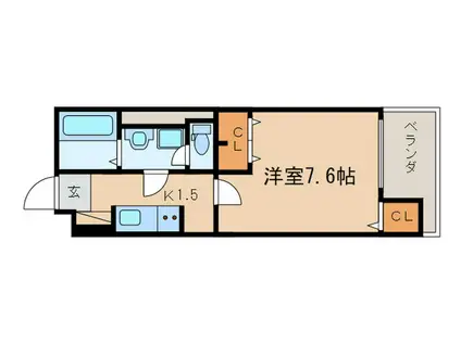 モアナエルア(1K/2階)の間取り写真