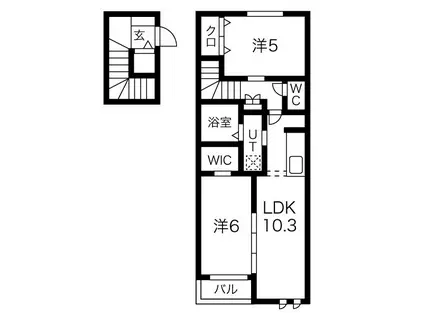 メゾン・ファースト(2LDK/2階)の間取り写真