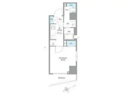 カスタリア銀座 II(1K/6階)の間取り写真