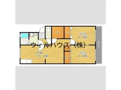 安田マンション(2LDK/2階)の間取り写真