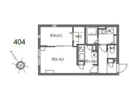 フラッフィー市谷台町(1LDK/4階)の間取り写真