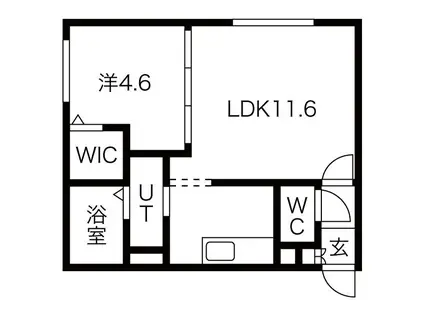 LIBRA元町(1LDK/2階)の間取り写真