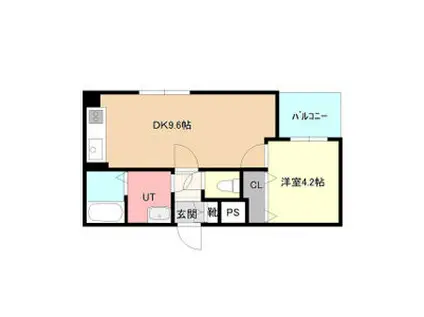 インペリアルエバー中島公園II(1DK/3階)の間取り写真