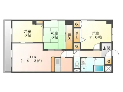 ノースエントピア(3LDK/2階)の間取り写真