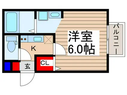 鶴ケ舞54AP(1K/1階)の間取り写真