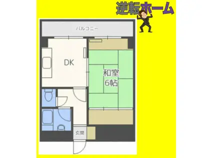 アルファスクエア北13条(1DK/4階)の間取り写真