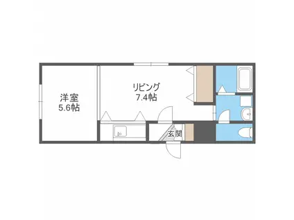 パームヒル南郷2(1LDK/3階)の間取り写真