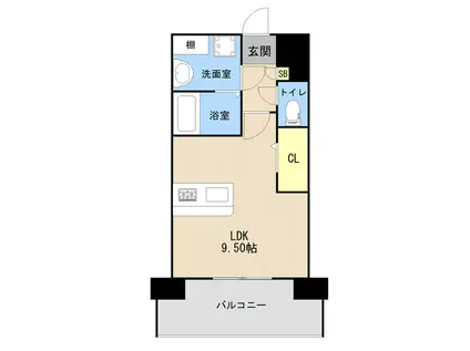 LIBTH九品寺III(ワンルーム/5階)の間取り写真