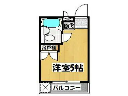シャングリラ越谷(ワンルーム/2階)の間取り写真