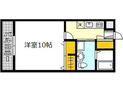 マノワールII(1K/1階)の間取り写真