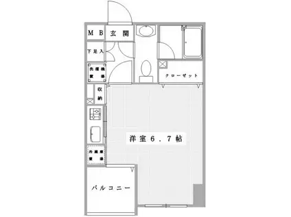 アレグリアス相模大野(ワンルーム/4階)の間取り写真