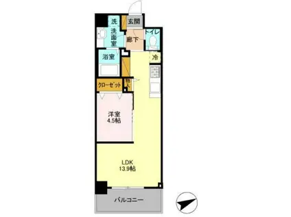 クレアガーデン(1LDK/3階)の間取り写真