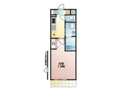 東武東上線 みずほ台駅 徒歩6分 3階建 築7年(1K/2階)の間取り写真