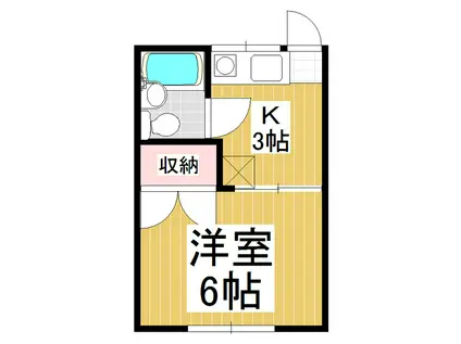 コーポ岡田D棟(1K/1階)の間取り写真