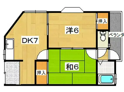 坂元マンション(2DK/1階)の間取り写真