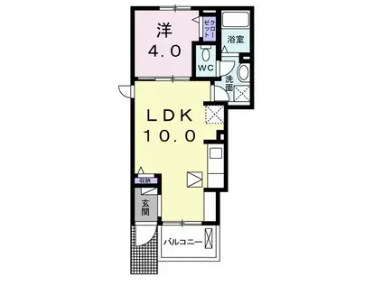 VERDE昇和(1LDK/1階)の間取り写真