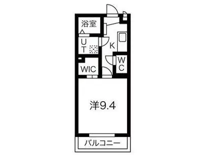 フェリスタ西条町(1K/2階)の間取り写真