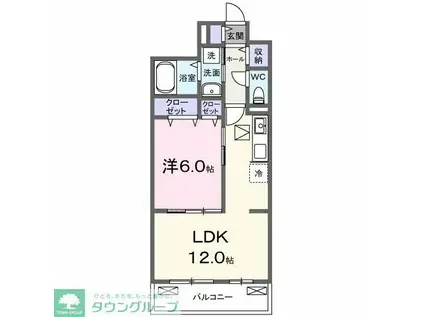 メゾン・ド・フロレゾン(1LDK/1階)の間取り写真