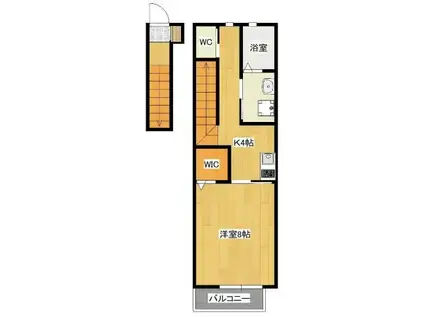 GURANWORL(1K/2階)の間取り写真