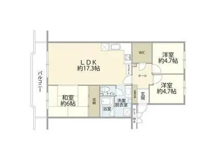 西国分寺史跡通5号棟(3LDK/3階)の間取り写真