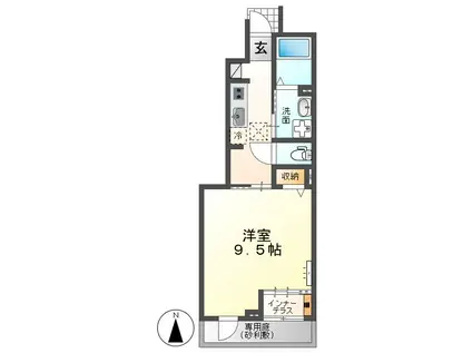 CREAXIA(1K/1階)の間取り写真
