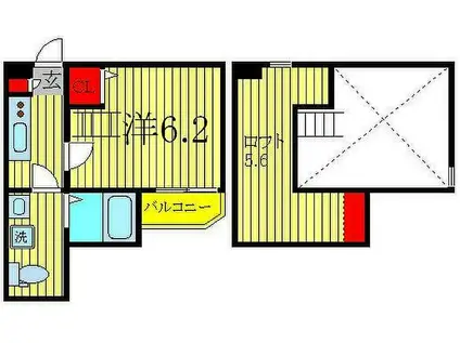 TRISTINA柏(1K/2階)の間取り写真