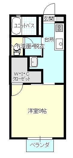 アーバン東福山B(1K/1階)の間取り写真