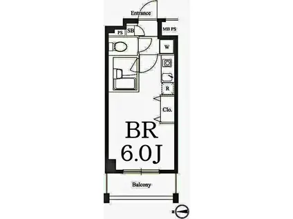EXIA元住吉(ワンルーム/6階)の間取り写真