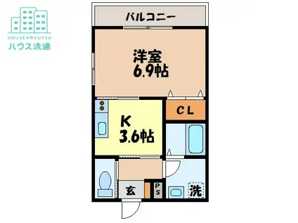 アールグレイ泉(1K/2階)の間取り写真