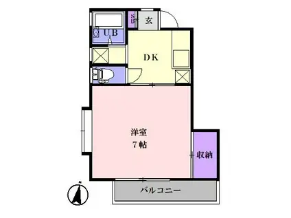 ラセーヌ川田(1DK/2階)の間取り写真