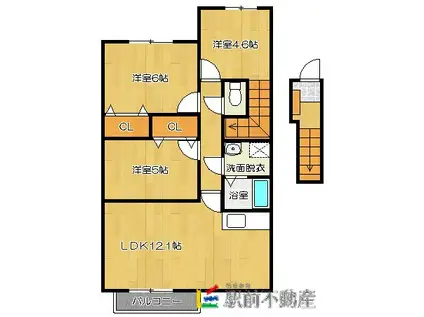 フランブルー(3LDK/2階)の間取り写真