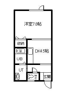 ももたろう2(1DK/2階)の間取り写真