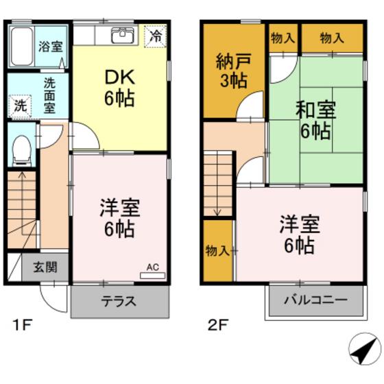 パールハイツ(3SDK/1階)の間取り写真