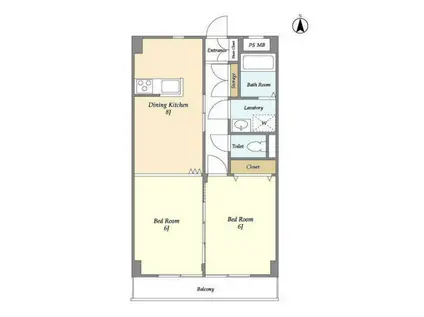 コンフォール(2DK/3階)の間取り写真