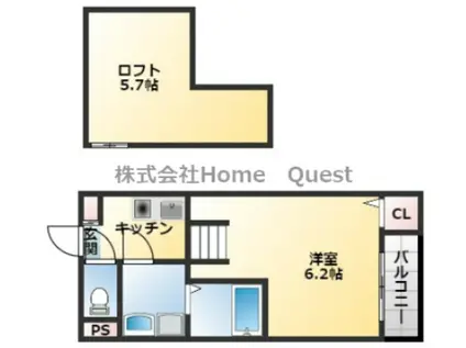 ハーモニーテラス喜連(1K/1階)の間取り写真