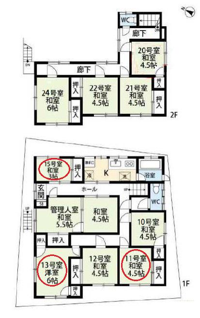 安田荘(ワンルーム/1階)の間取り写真